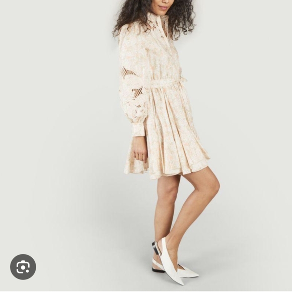 Maje Rebelia Floral Cotton Shirt Dress In Pink Flower - Picture 4 of 8